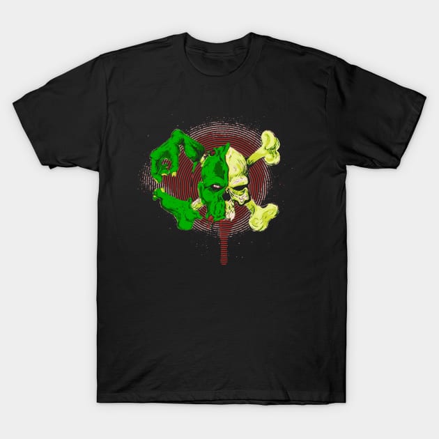 Crossbones Zombie T-Shirt by crowjandesigns